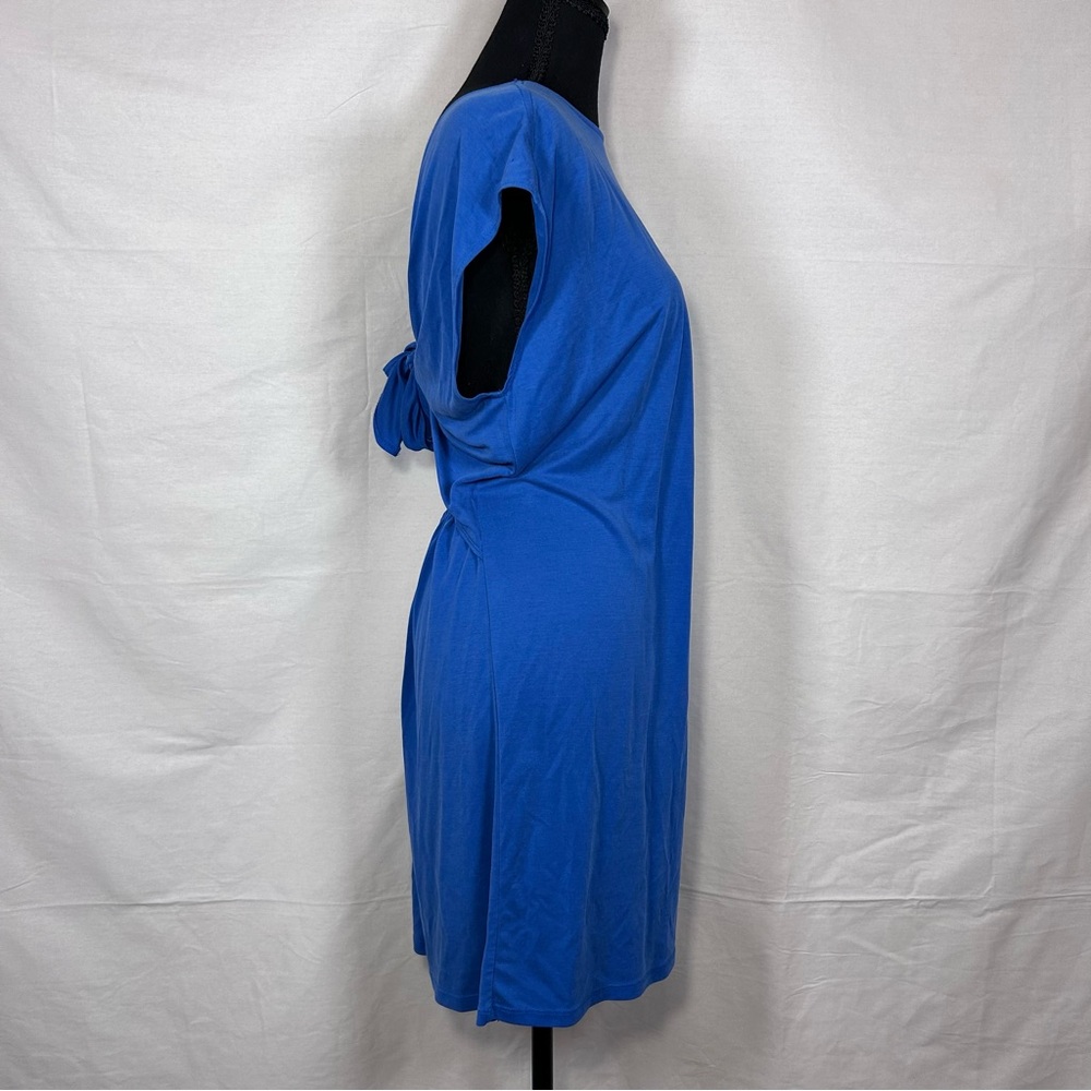 Simple Blue Shift Dress Open Back - Picture 2 of 5